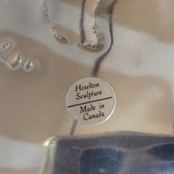 Vintage Hoselton Sculptures Canada Footed Aluminum Polar Bear Plate - Picture 5 of 7